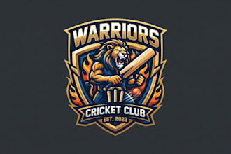 design a powerful cricket logo for your team