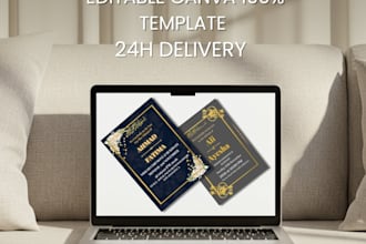 design luxury muslim nikkah invitation card in canva