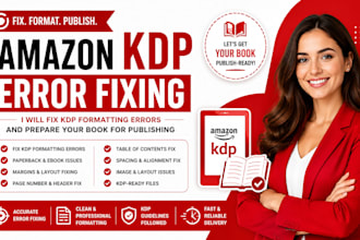 fix amazon KDP formatting errors and format your book
