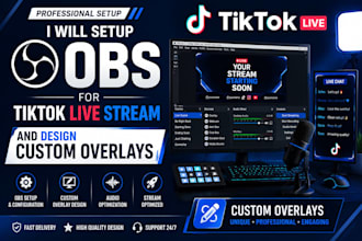 setup obs for tiktok live stream and design custom overlay