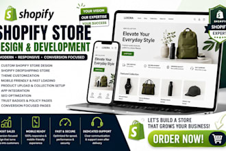 build shopify store design redesign shopify website development design logo