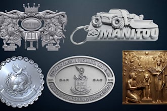 sculpt 3d coin model bas relief medallion pendant cnc stl model for 3d printing