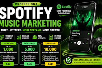 promote spotify, spotify promotion, spotify streams, spotify