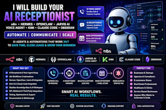 n8n receptionist hermes openclaw jarvis ai voice agent kimi claude code obsidian