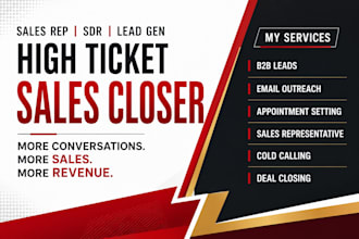 commission based sales closer, high ticket sales representative, b2b sales rep