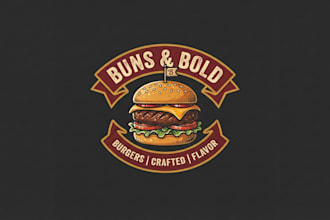 design a delicious burger logo for your brand