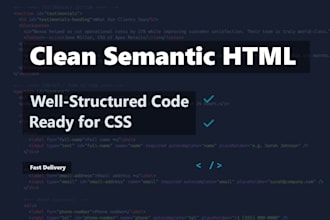 write clean semantic HTML structure for your webpage