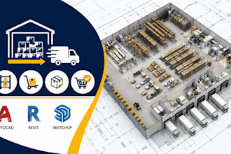 design ecommerce fulfillment center layout, floor plan and cad
