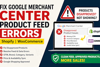 fix google merchant center product feed errors for shopify woocommerce