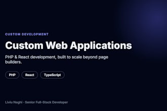 develop a custom web application with PHP and react