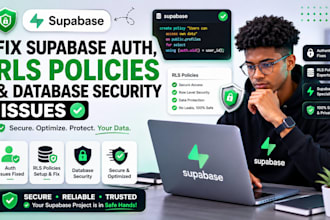 fix supabase auth, rls policies and database security issues