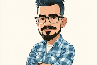 draw cartoon avatar, cartoon character, caricature, logo