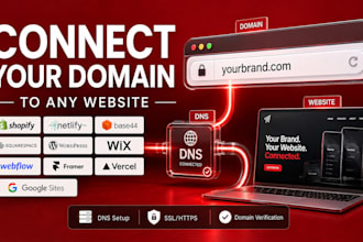 connect domain to shopify, netlify, base44, shopify, squarespace and any website
