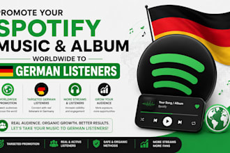 promote your spotify music, spotify album worldwide to german listeners