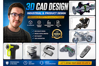3d cad design industrial product design mechanical part design for manufacturing