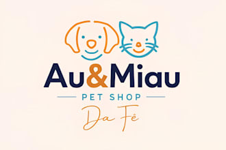 make cute custom pet logo for pet shop, clinic or business