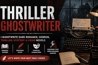 ghostwrite dark romance, thriller, horror, mystery, crime novels