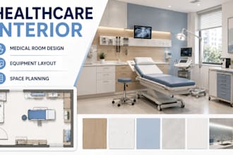 design healthcare rooms interior, clinic rooms interior and equipement layout
