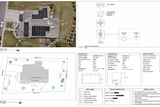 create USA solar permit plans, pv layout, site plan and sld