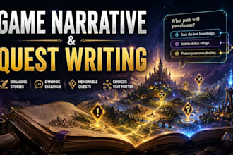 write and edit video game narrative, quests, dialogue, and lore