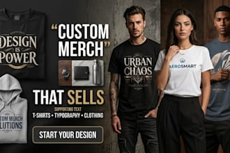 design custom t shirt, typography and clothing merchandise