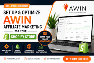set up and manage awin affiliate marketing for your shopify store