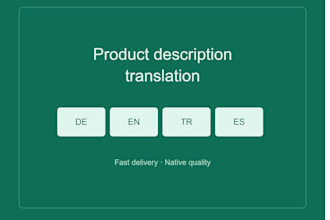 product translation de, en, tr, es