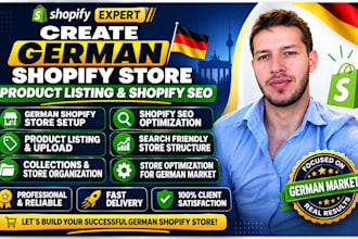 setup german shopify store product listing and shopify SEO