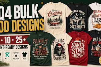 design bulk print on demand t shirt designs for etsy shopify q4