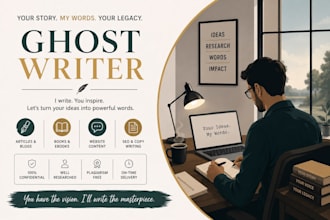 be your professional ghostwriter for books and ebooks