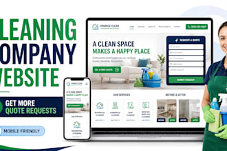 build quote generating cleaning company website  janitorial maid service website