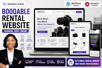 design a professional booqable rental website for your rental business