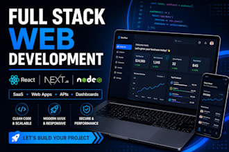 build full stack web applications for businesses startups and companies