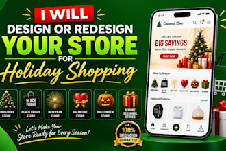 design christmas shopify store holiday sales and dropshipping store