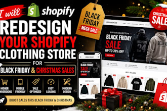 redesign your shopify clothing store for black friday and christmas sales