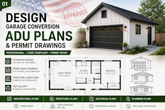 design garage conversion adu plans and permit drawings