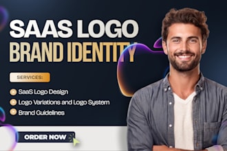 design scalable saas logo and brand identity kit for tech startups