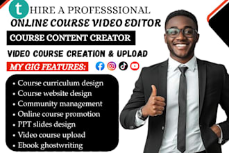 do online course video creation, course video editing, elearning course content