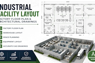 design industrial facility layout factory floor plan and architectural drawing