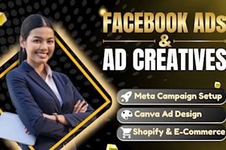 setup facebook ads campaign and design ad creatives