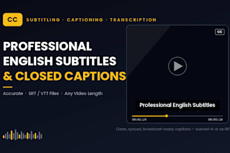 write accurate english subtitles and closed captions for your videos