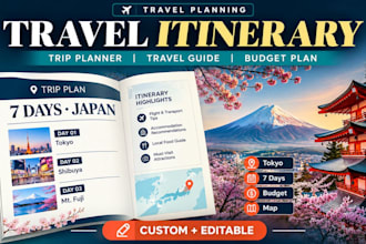 design travel itinerary, tour guide, trip planner, travel budget planner