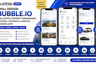 design bubbleio real estate property management roofing companies car rental app
