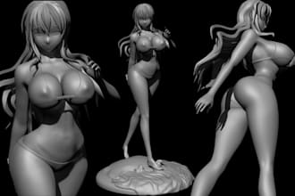 sculpt sexy custom 3d nsfw character model erotic anime figure, for 3d printing