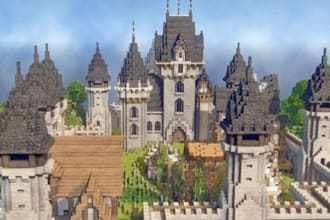build a custom minecraft castle, medieval fortress or fantasy castle