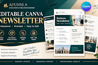 design editable canva newsletter template for your business