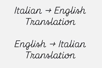 translate italian to english and english to italian