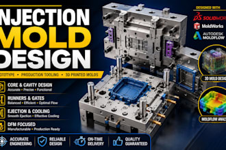 design 3d printed injection molds, production tooling and prototype molds