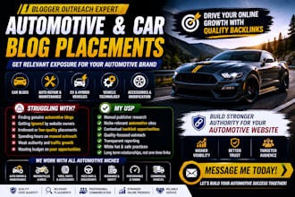write,publish auto guest post,auto backlinks on car blogs