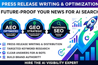 write press release and optimize your content for SEO and ai search aeo GEO